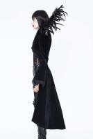 EVA LADY ECT004 Veste queue de pie avec bordure en broderie et col haut  plumes, gothique aristocrat