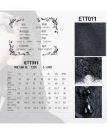 EVA LADY ETT011 Crop top noir dcollet brod et fleur, manches vases en dentelle, gothique lgant Size Chart